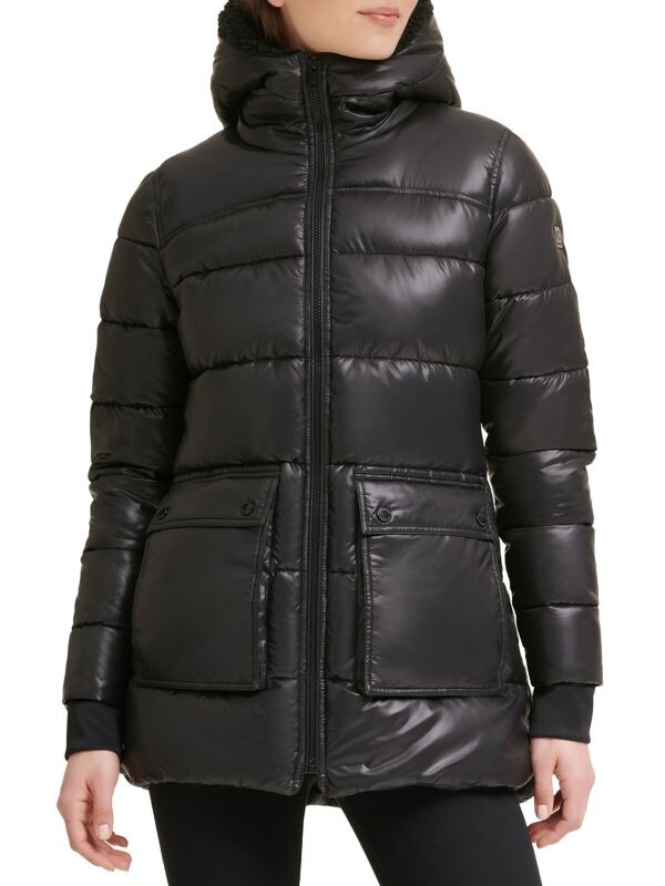 

Пуховик с подкладкой из искусственной шерпы Kenneth Cole Black, Черный