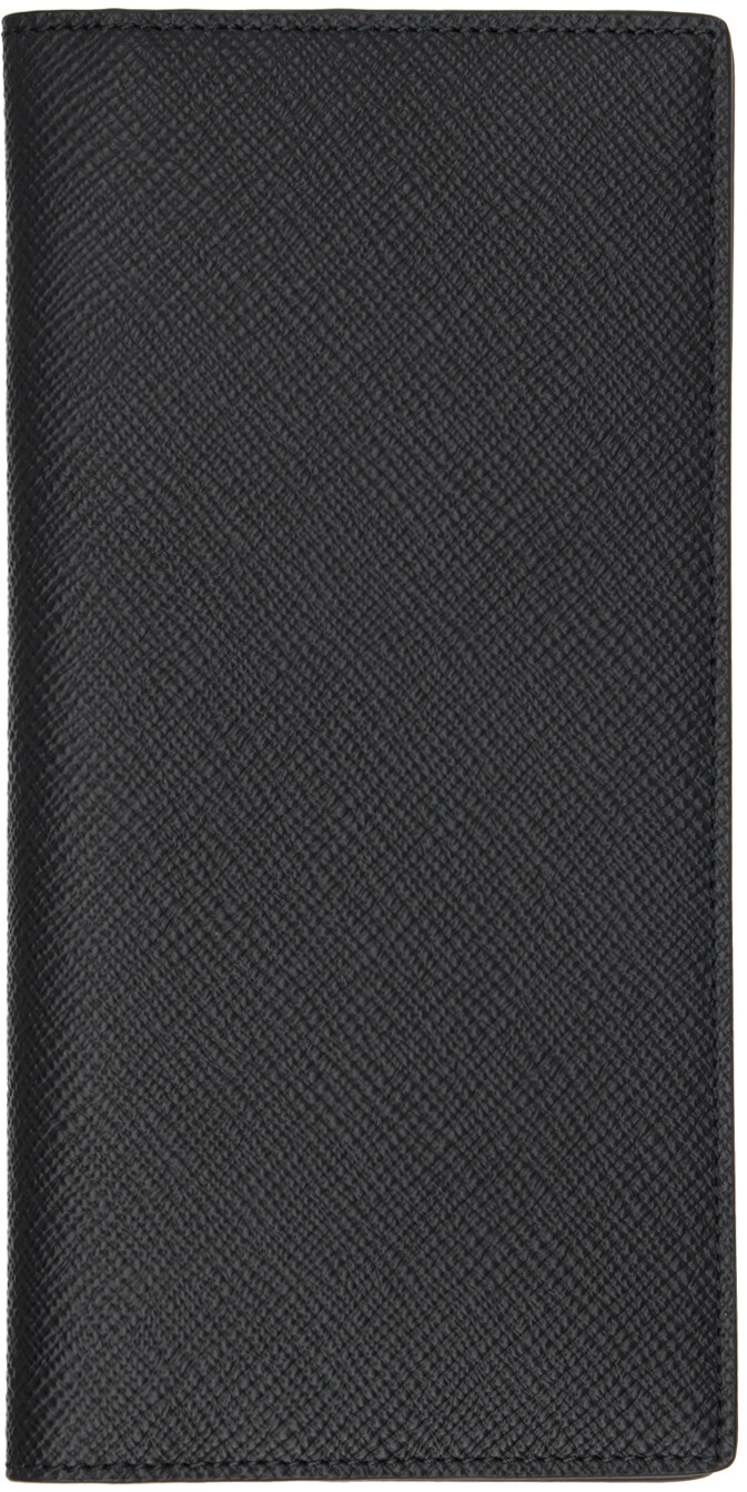 

Черный узкий кошелек-пальто Smythson