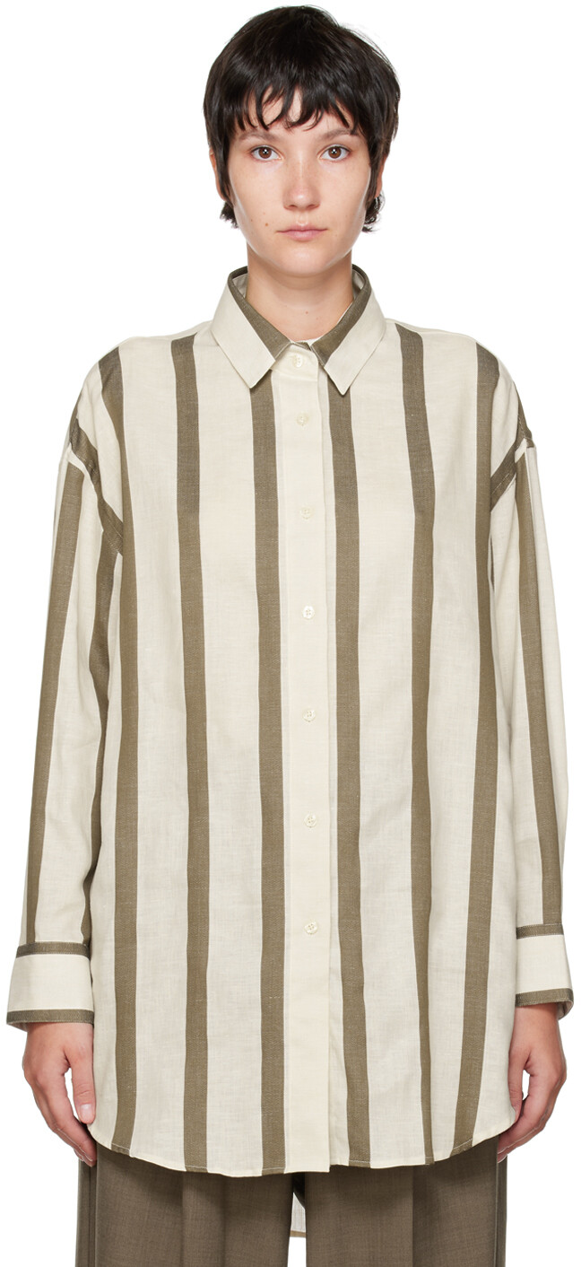 

Рубашка в широкую полоску Off-White & Taupe Cordera