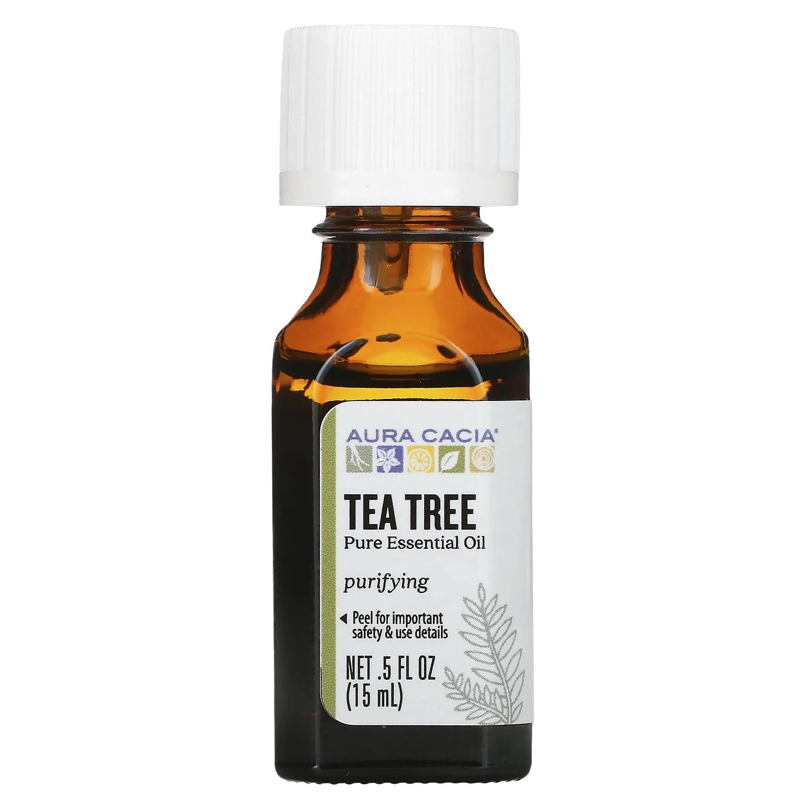 Aura Cacia Эфирное масло чайного дерева .5 жидких унций (15 мл) aura cacia сандаловое дерево в масле жожоба 0 5 жидких унций 15 мл