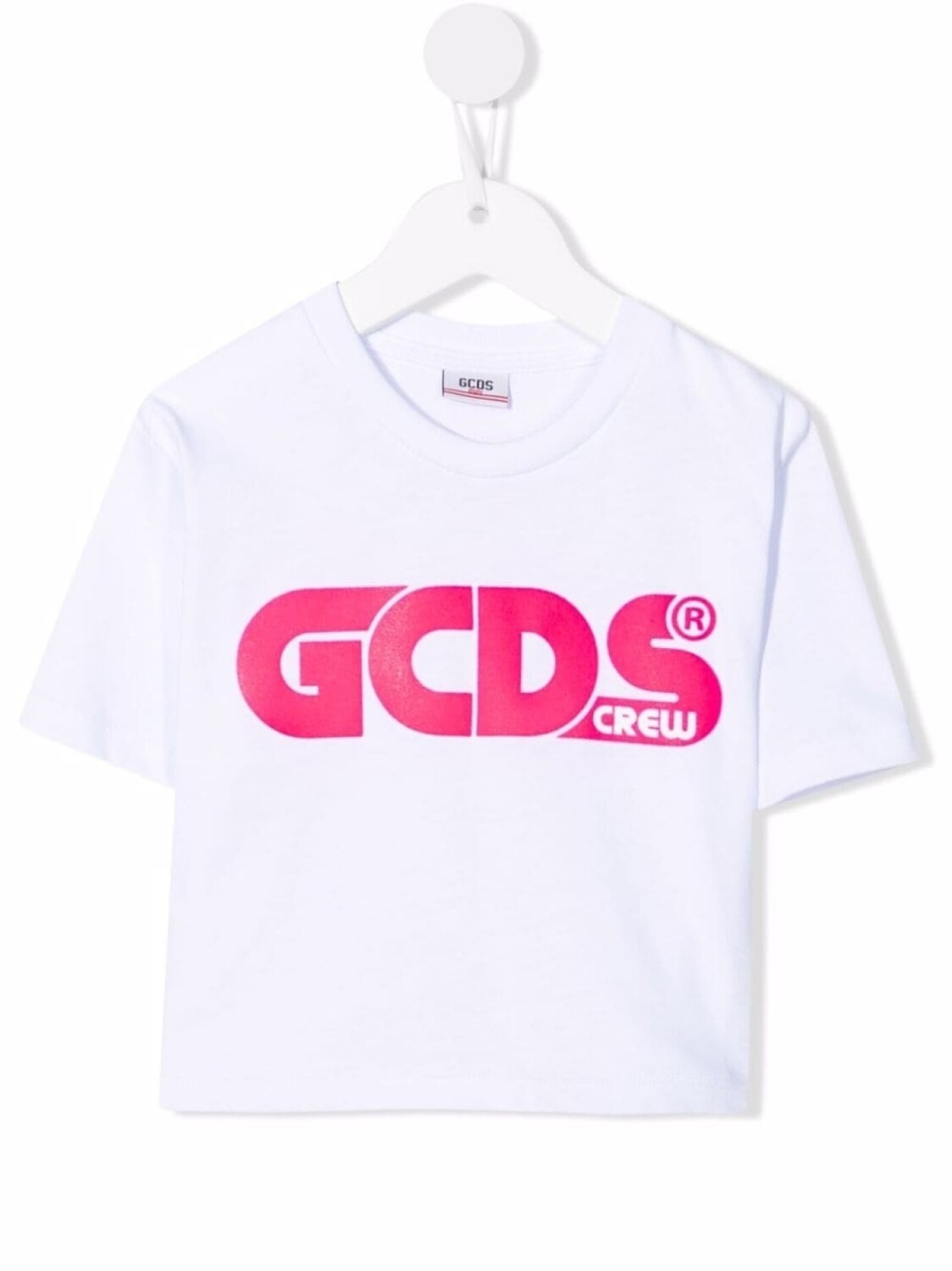 

Gcds Kids укороченная футболка с логотипом, белый