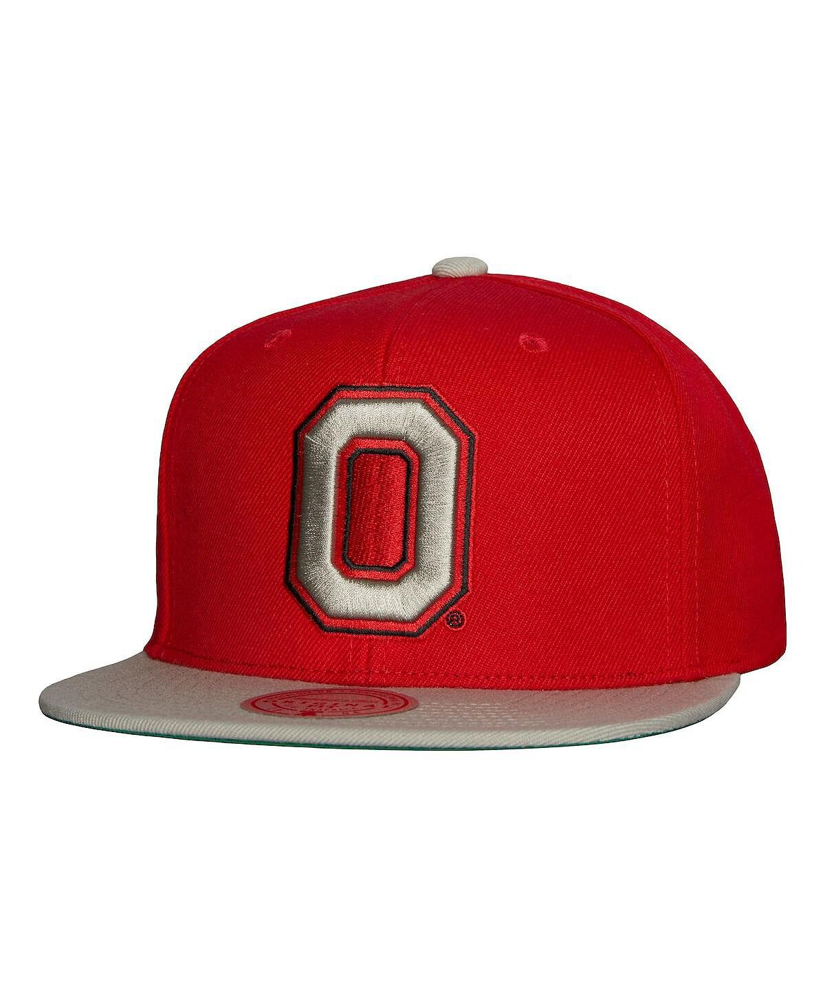 

Мужская алая, серая кепка Ohio State Buckeyes 2-Tone 2.0 Snapback Mitchell & Ness