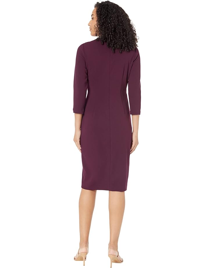 Платье Calvin Klein Long Sleeve Ruched Dress, цвет Aubergine