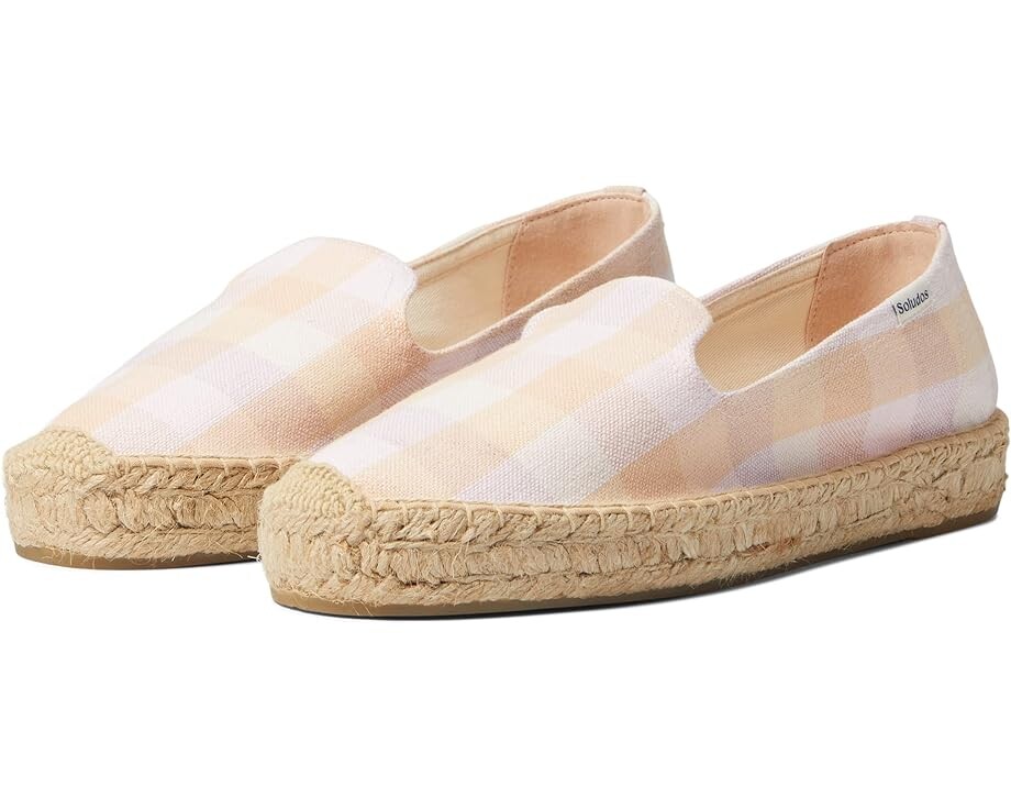 

Лоферы Soludos Platform Smoking Slipper, цвет Coral Madras