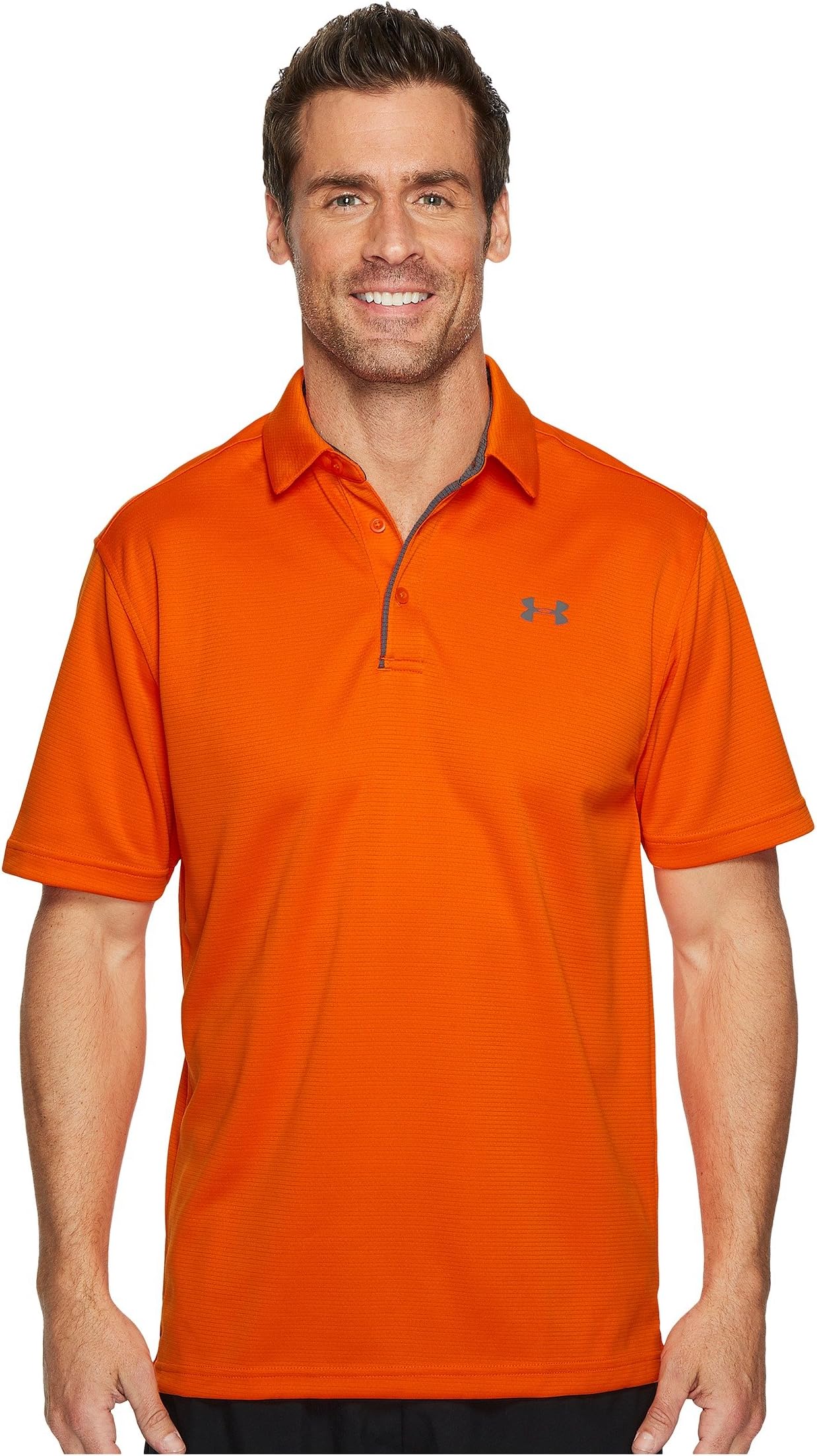 Техническое поло Under Armour Golf, цвет Team Orange/Graphite/Graphite техническое поло under armour golf цвет black graphite graphite