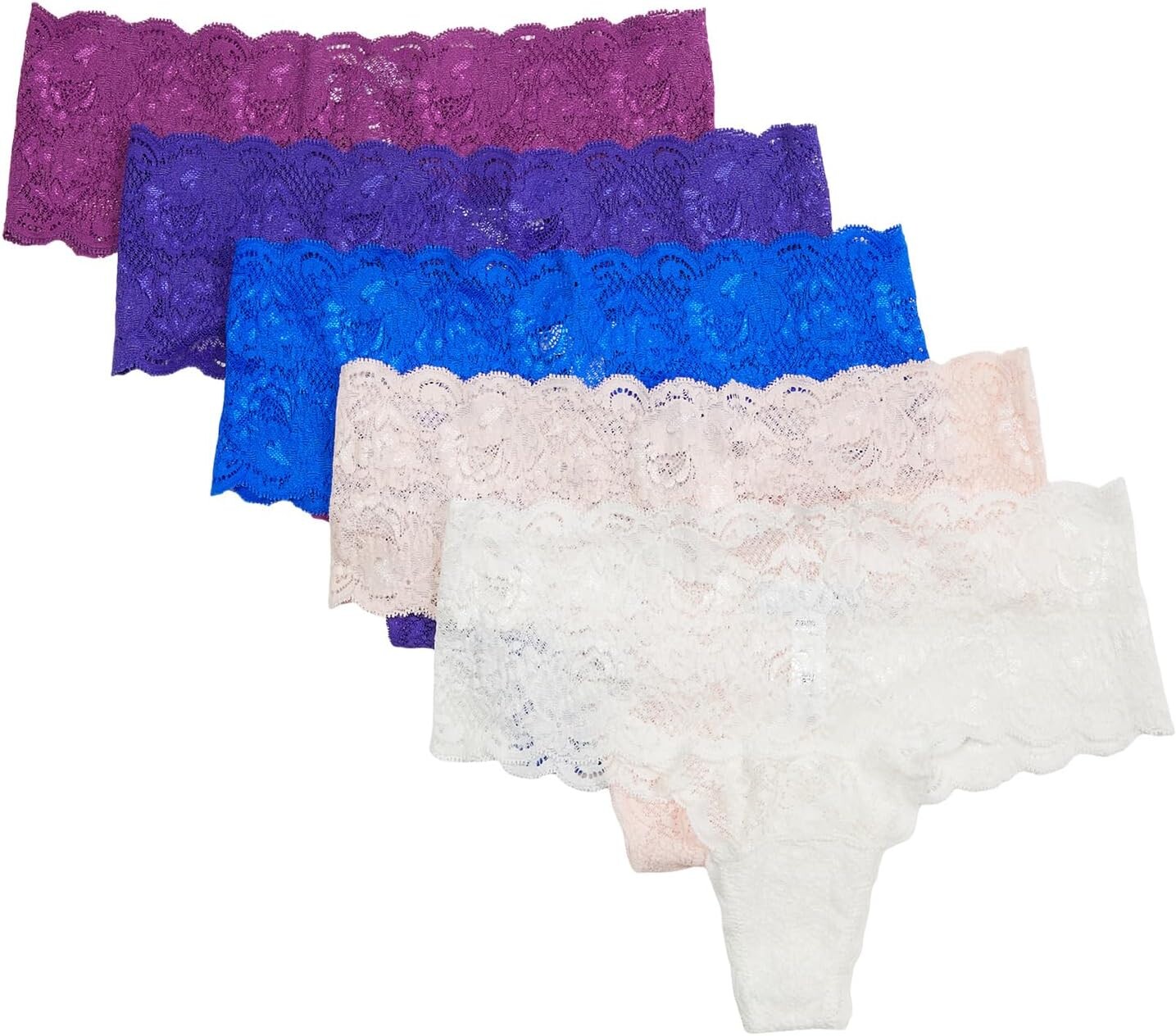 

Комфортные стринги Never Say Never в подарок, 5 шт. Cosabella, цвет Swiss Beet/Violett/Cobalt/Pink Lilly/Moon Ivory