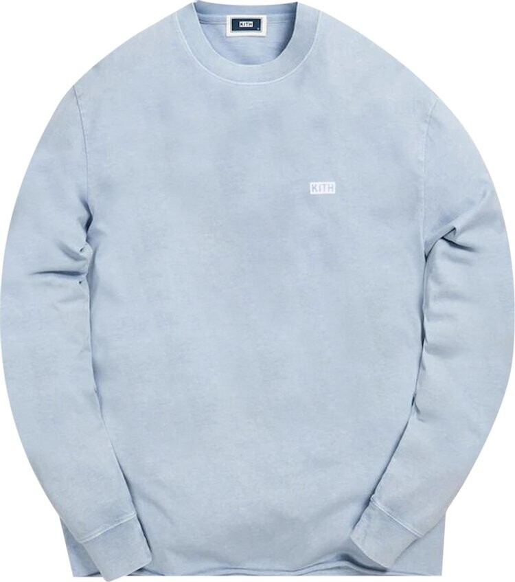 

Футболка Kith Long-Sleeve LAX Pigment Dyed T-Shirt 'Light Indigo', синий