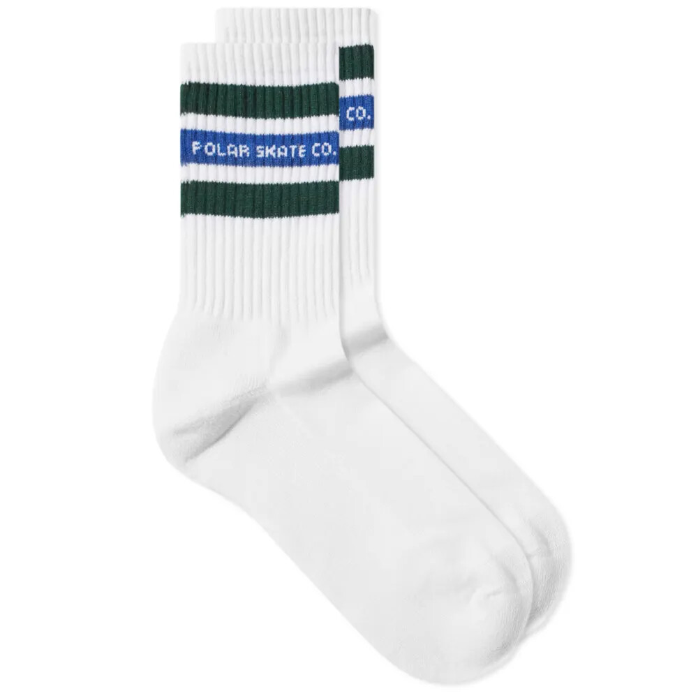 

Носки Polar Skate Co. Fat Stripe, белый/зеленый/синий