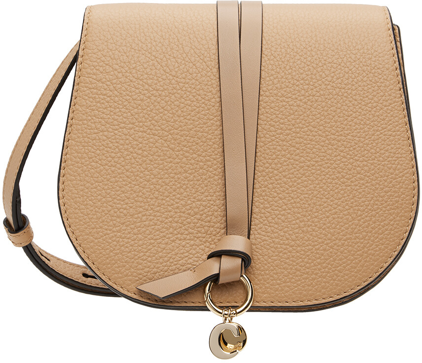 

Коричневая мини-седельная сумка Alphabet Chloé
