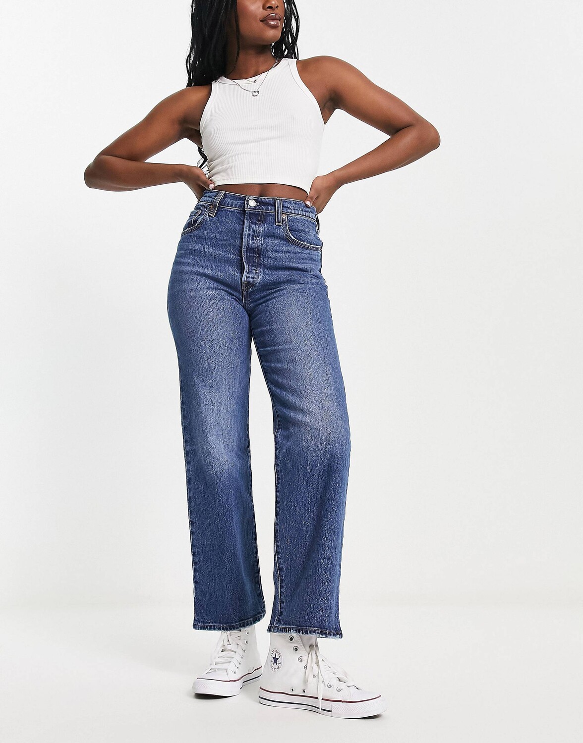

Джинсы Levi's прямого кроя до щиколотки средней степени потертости