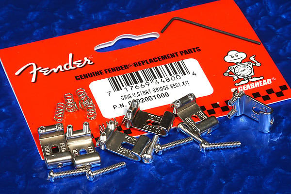 Fender USA Vintage Series Stratocaster Strat Bridge Секции и оборудование для бриджа, набор из 6 шт., 0992051000 099-2051-000 For USA Vintage Series Stratocaster - фото