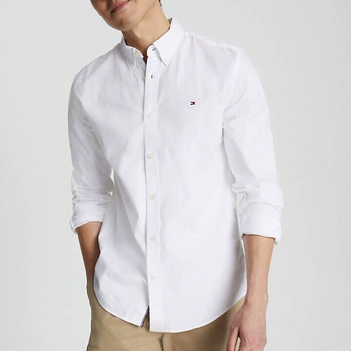 

Однотонная Рубашка Tommy Hilfiger Regular Fit Stretch Oxford, белый