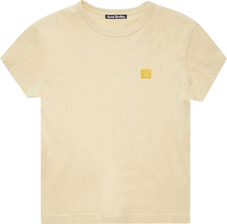 

Футболка Acne Studios Face Logo Patch Crewneck T-Shirt 'Pale Yellow Melange', желтый
