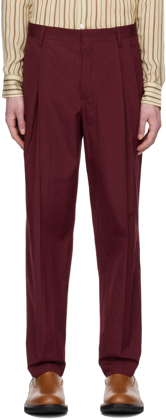 

Бордовые брюки со складками Dries Van Noten, Красный