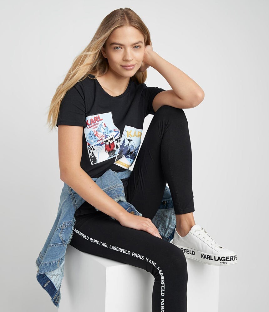 

Футболка apres ski postcard logo Karl Lagerfeld, черный