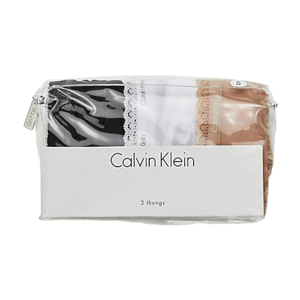 

Набор стрингов Calvin Klein, 3 предмета, черный/белый/бежевый