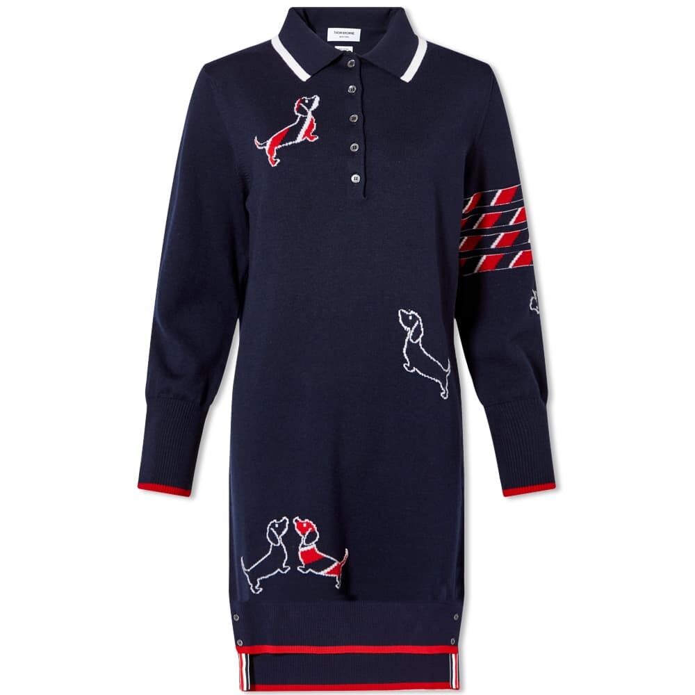 

Платье Thom Browne 4 Bar Hector Intarsia Polo Dress