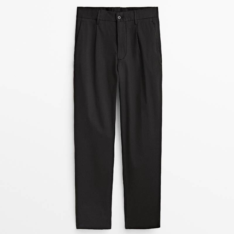 

Брюки Massimo Dutti Darted Wide Fit, черный