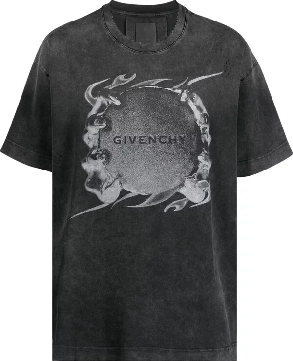 

Футболка с круглым вырезом с принтом логотипа Givenchy, черный