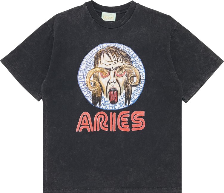 Футболка Aries Astrology For Aliens Short-Sleeve Tee 'Acid Wash', синий - фото