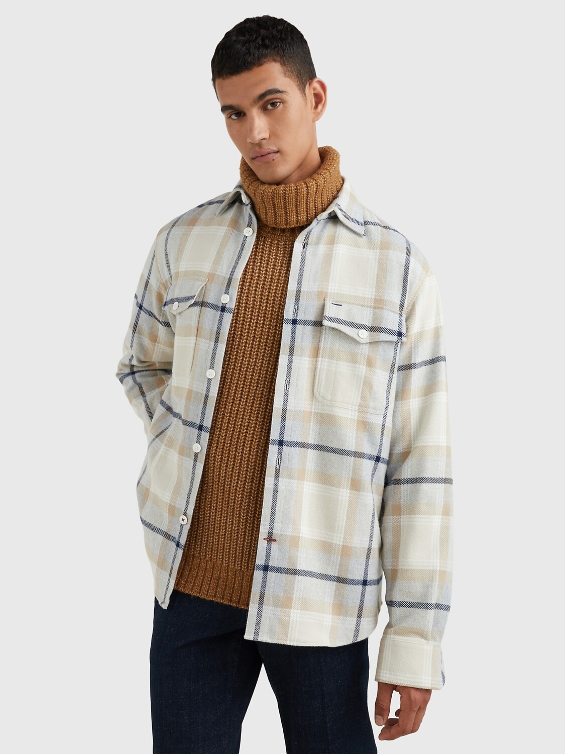 

Свободная рубашка в клетку Tommy Hilfiger, светло-серый вереск / мульти