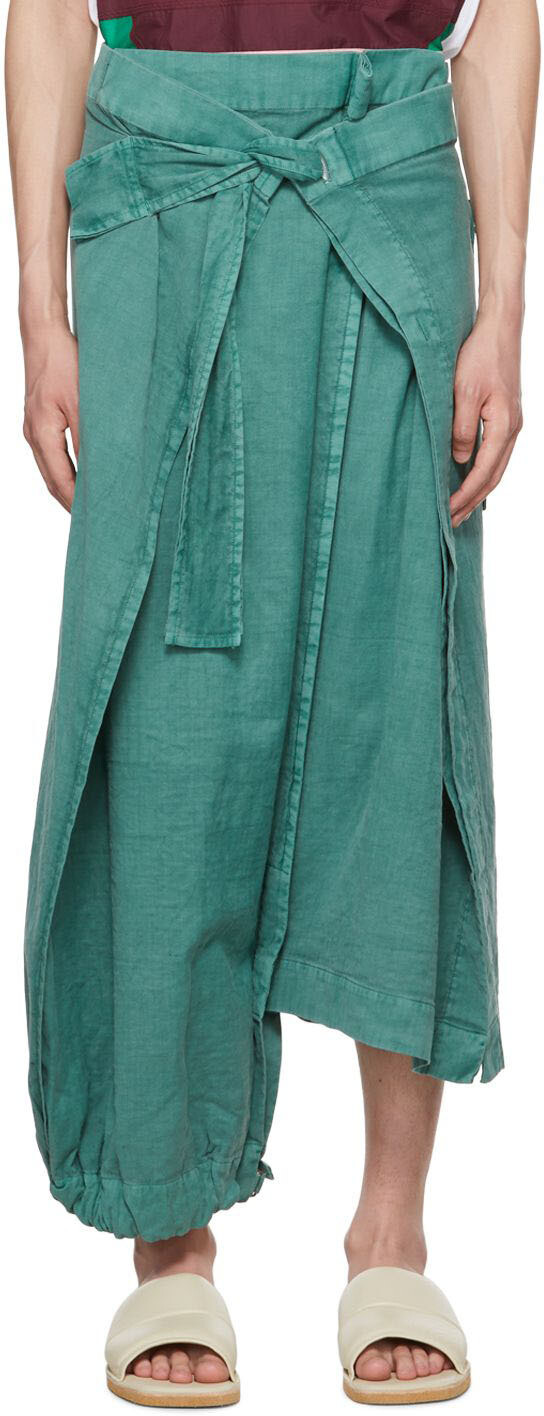 

Зеленые брюки асимметричного кроя 132 5. ISSEY MIYAKE