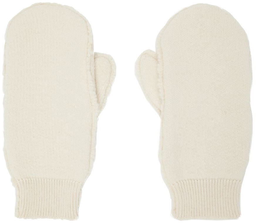 

Бежевые вязаные варежки Jil Sander