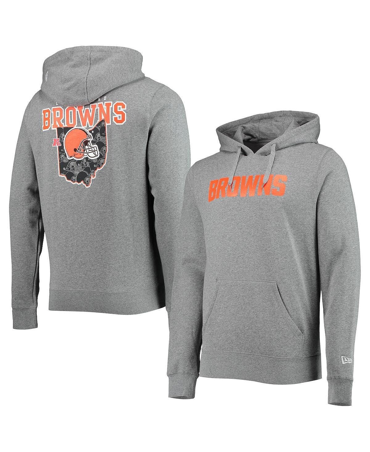 

Мужская меланжевая серая толстовка cleveland browns local pack с капюшоном New Era, мульти