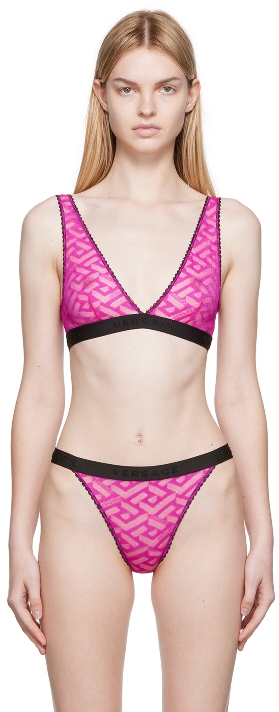 

Розовый полупрозрачный бюстгальтер Versace Underwear