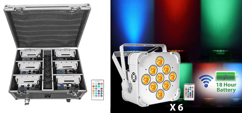 Rockville BEST PACK 60 (6) белые лампы для мытья батарей + беспроводной DMX + чехол для зарядки BEST PACK 60 White