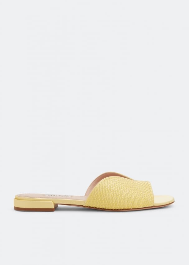 

Сандалии MIU MIU Crystal satin sandals, желтый