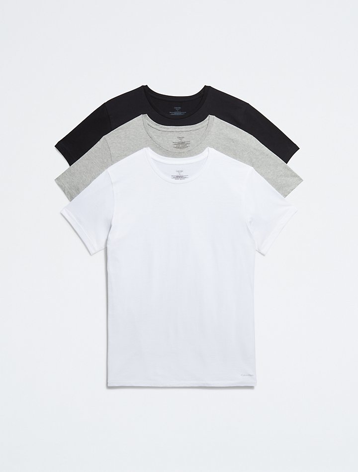 Хлопковая футболка классического кроя из 3 комплектов с круглым вырезом Calvin Klein, белый вышка для цветов классика 3