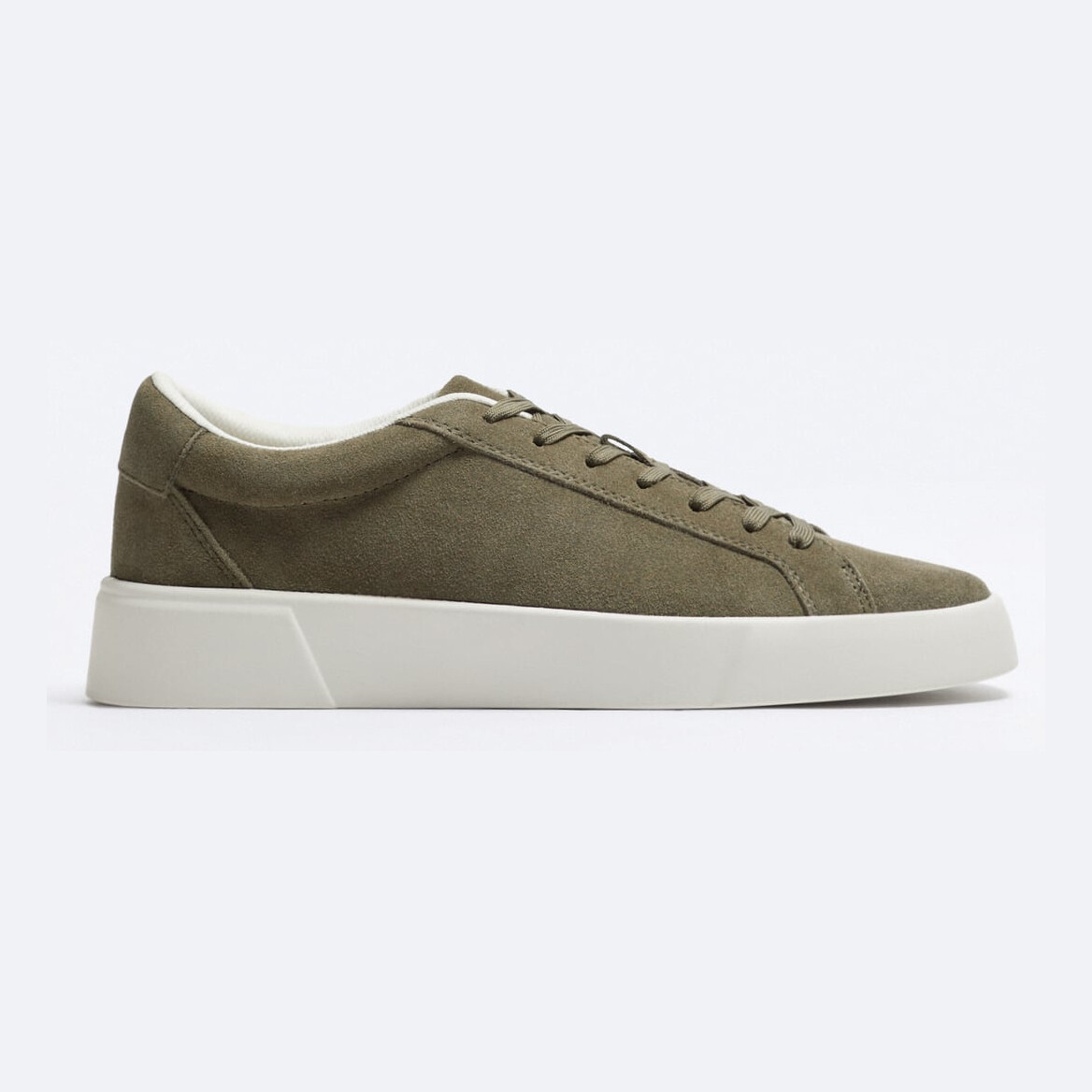 

Кеды Zara Split Suede With Heel Detail, светлый хаки