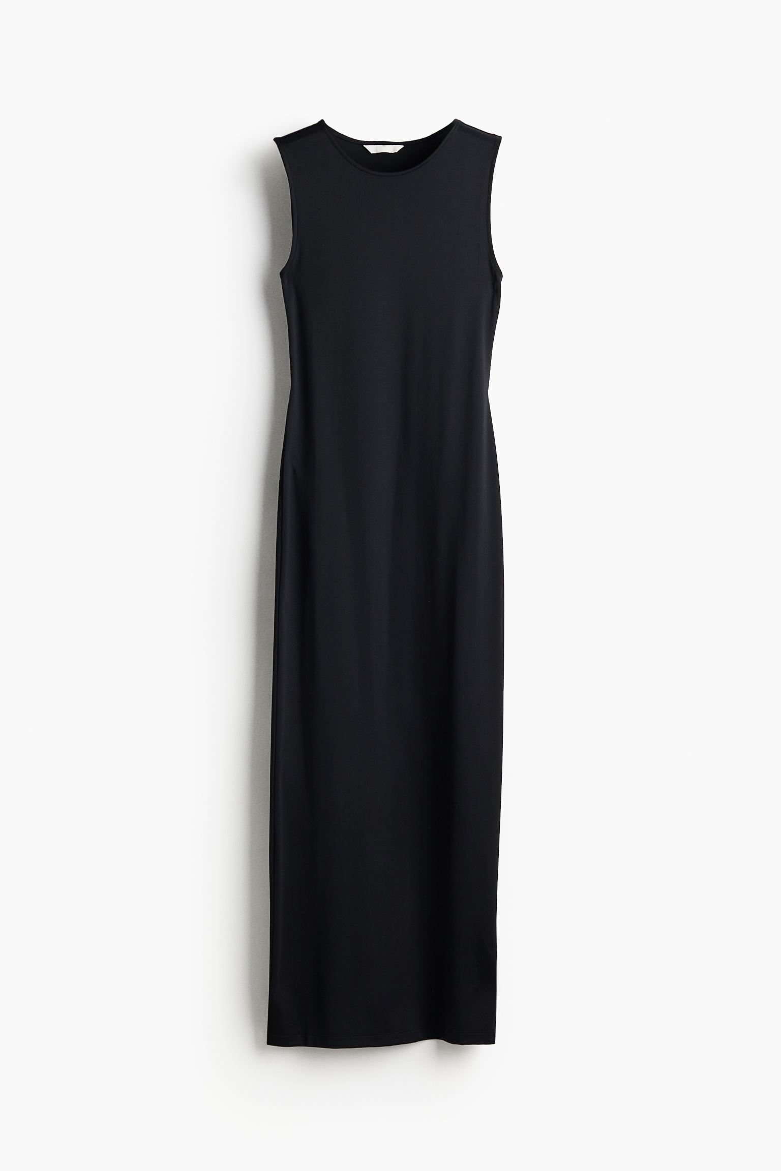 Платье H&M Microfiber Maxi, черный платье длинное без рукавов 3 l белый