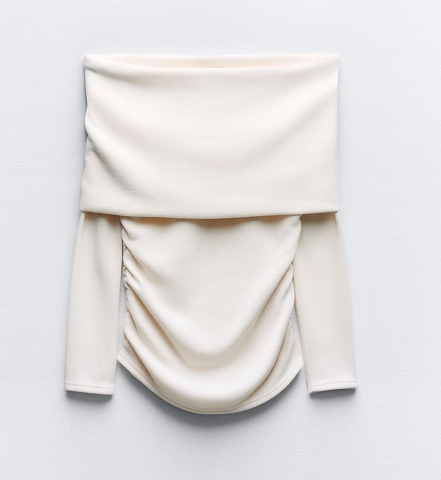Свитер Zara Off-the-shoulder Soft, белый цена и фото
