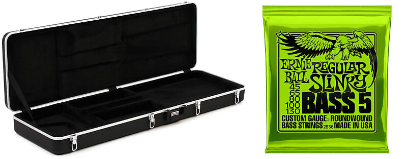 

Gator GC-Bass Deluxe Формованный ABS корпус для электробас-гитары в комплекте с Ernie Ball 2836 Regular Slinky Nickel Wound Electric Bass Guitar Strings - .045-.130 5-string Gator + Ernie Ball GC-Bass=1 P02836=1