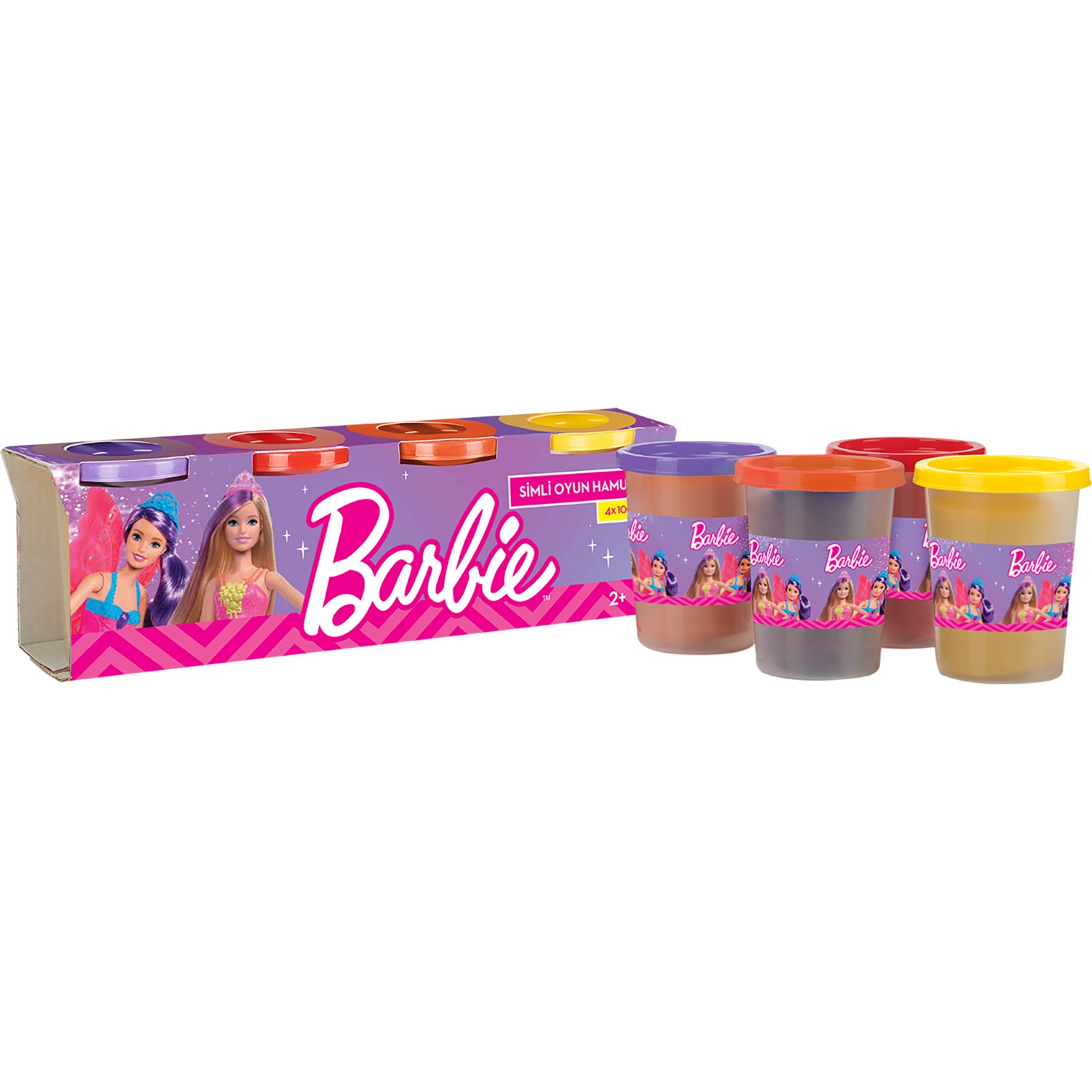 Игровой набор Barbie тесто для лепки, 4 цвета набор для лепки on time единорог тесто 4 цвета 230 г пластиковый единорог 16 аксессуаров 45091