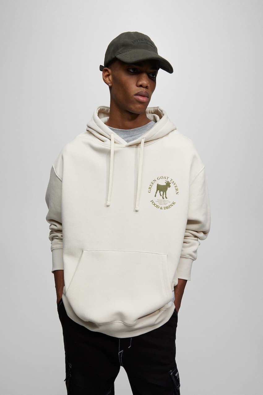 

Худи Green Goat Tavern Pull&Bear, песочный