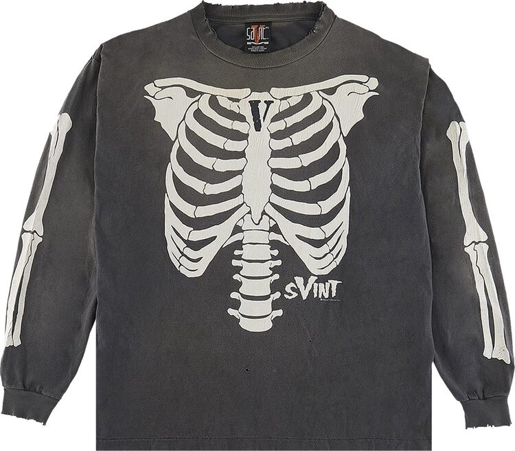 

Лонгслив Saint Michael x Vlone Bone Long-Sleeve 'Black', черный
