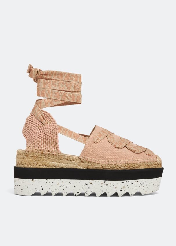 

Эспадрильи STELLA MCCARTNEY Gaia canvas wedge espadrilles, розовый