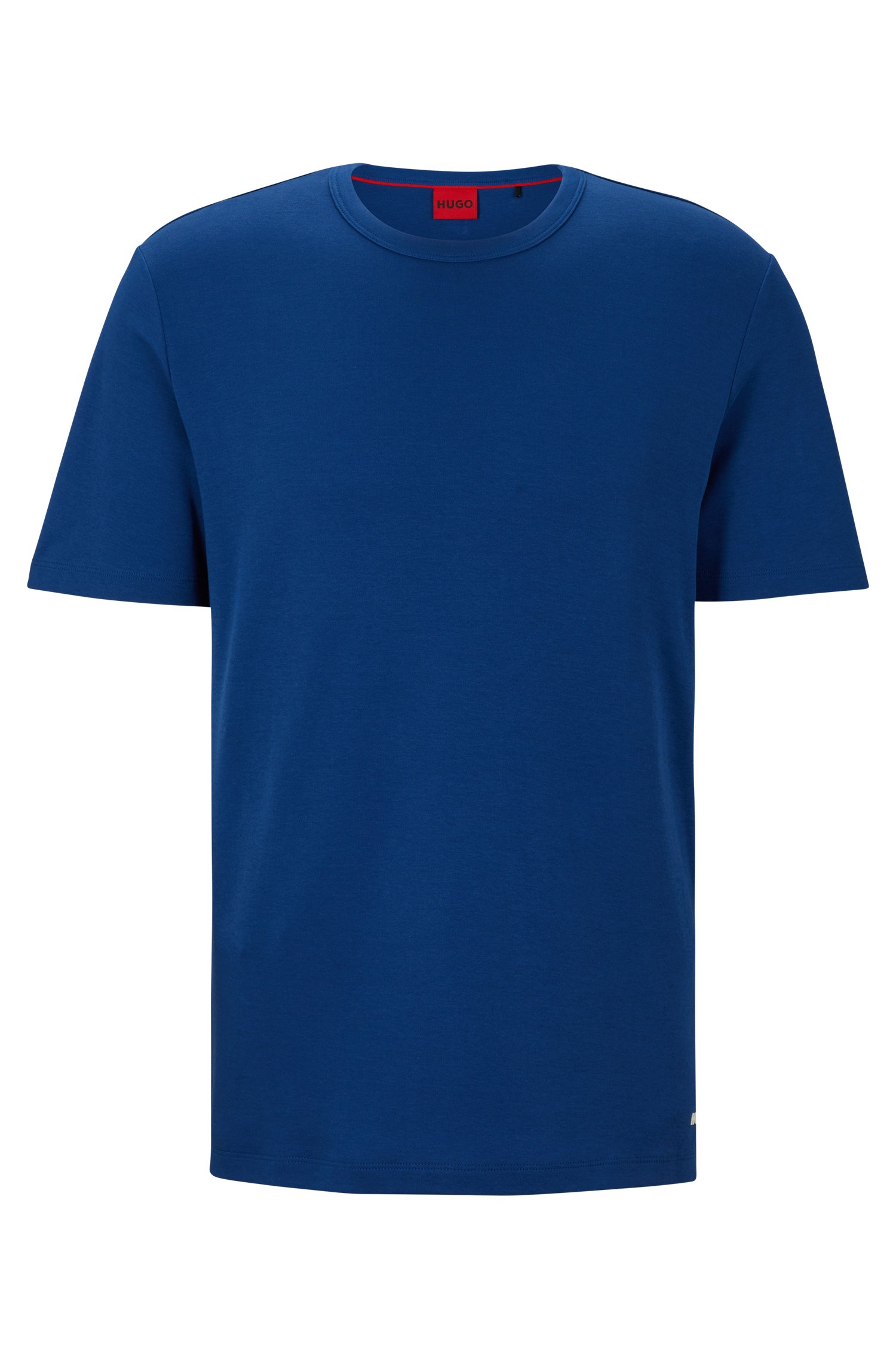 цена Футболка Hugo Pima-cotton Regular-fit With Contrast Logo, тёмно-синий