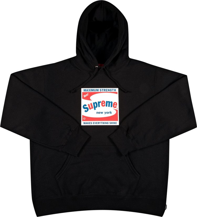 Толстовка Supreme Shine Hooded Sweatshirt 'Black', черный толстовка supreme hockey hooded sweatshirt black черный
