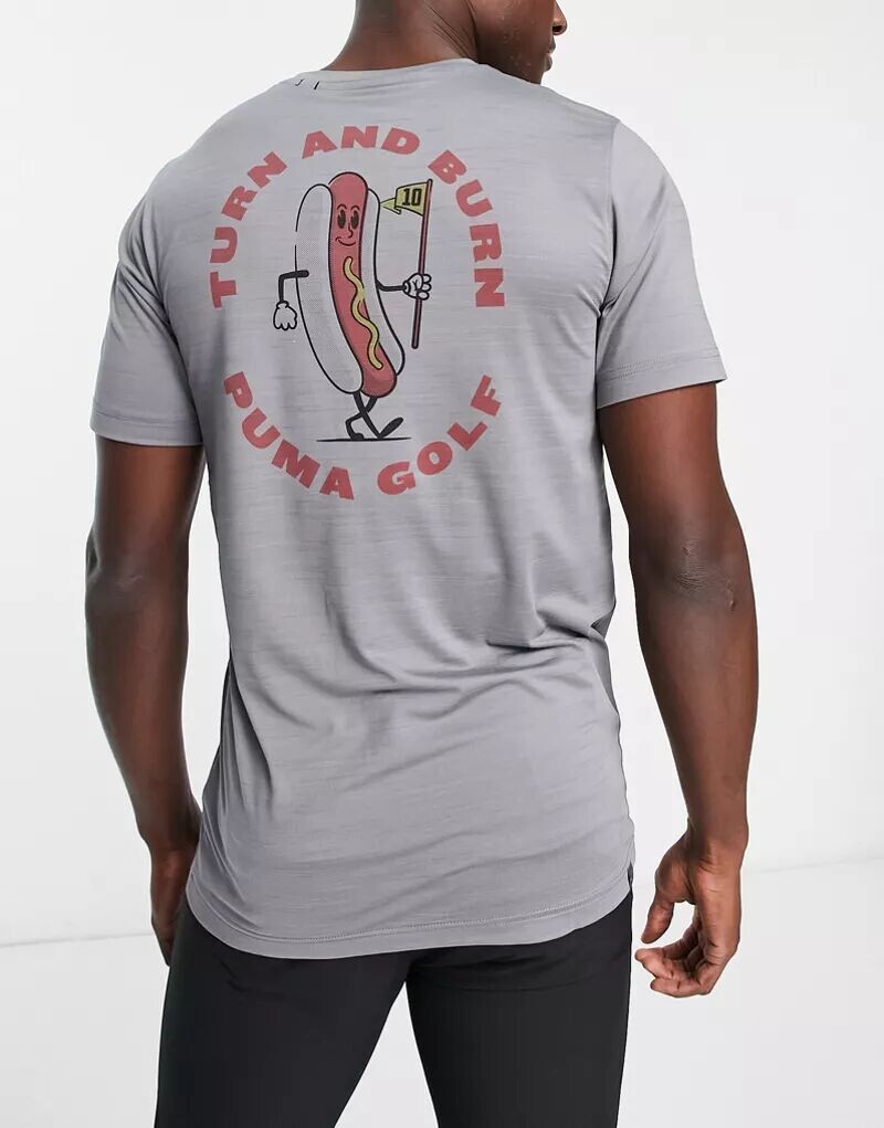 

Серая футболка с принтом Puma Golf Cloudspun Turn and Burn Back