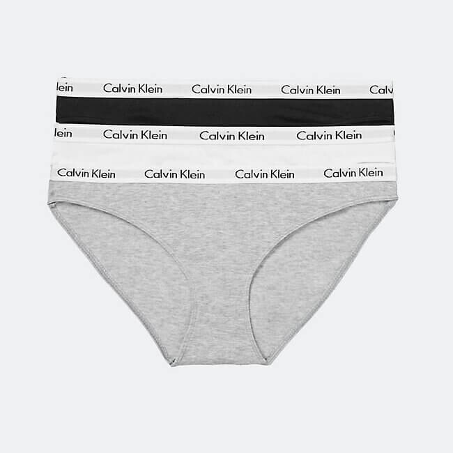 

Набор трусов Calvin Klein Carousel Cotton, 3 предмета, серый/черный/белый
