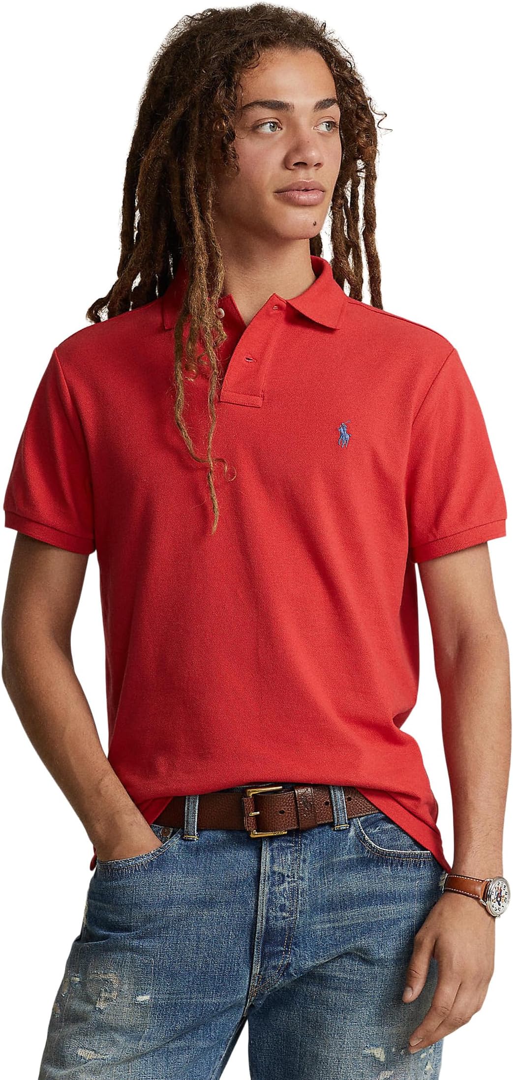 цена Рубашка-поло Classic Fit Mesh Polo Shirt Polo Ralph Lauren, цвет Post Red