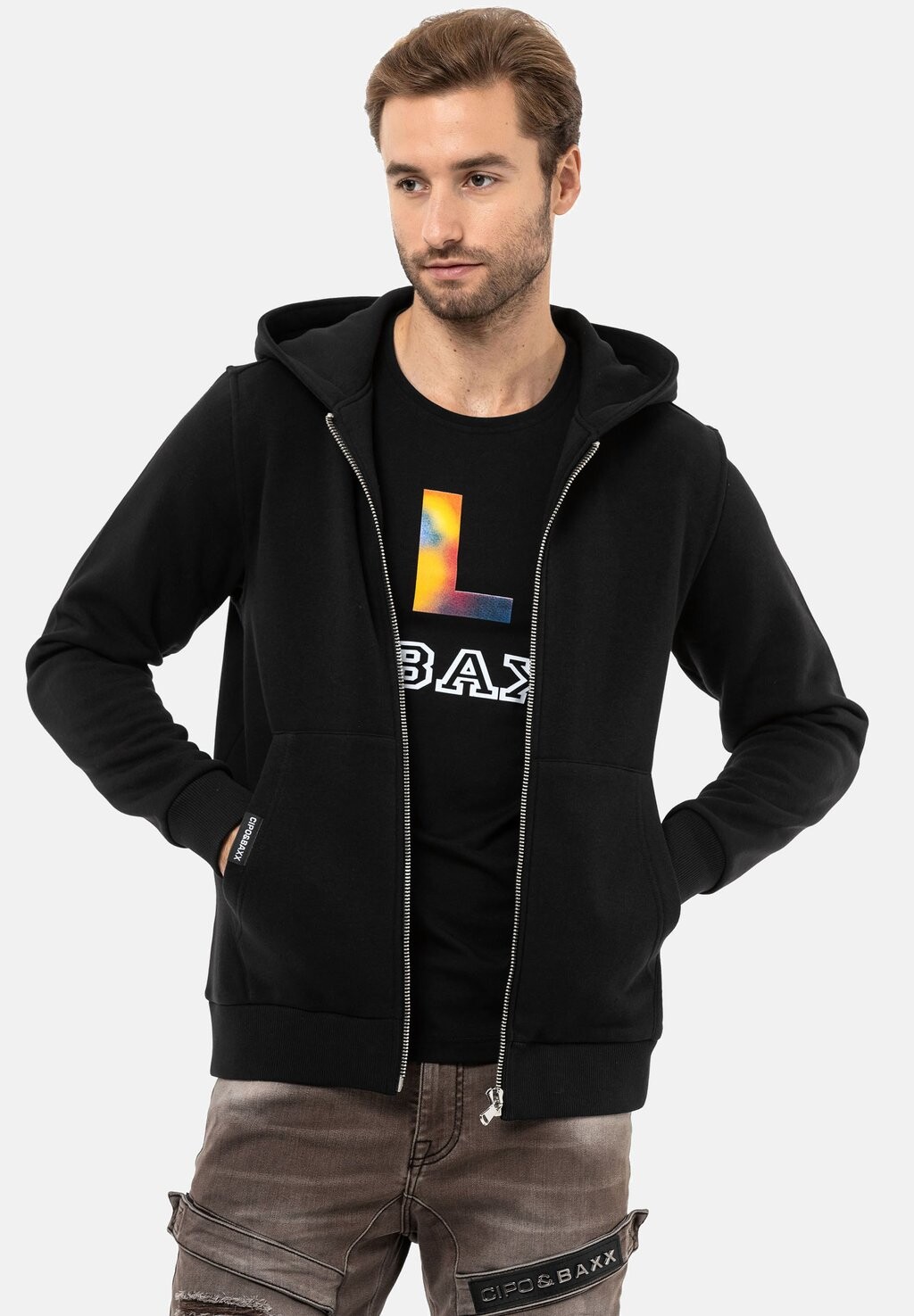 

Толстовка на молнии Cipo & Baxx, черный