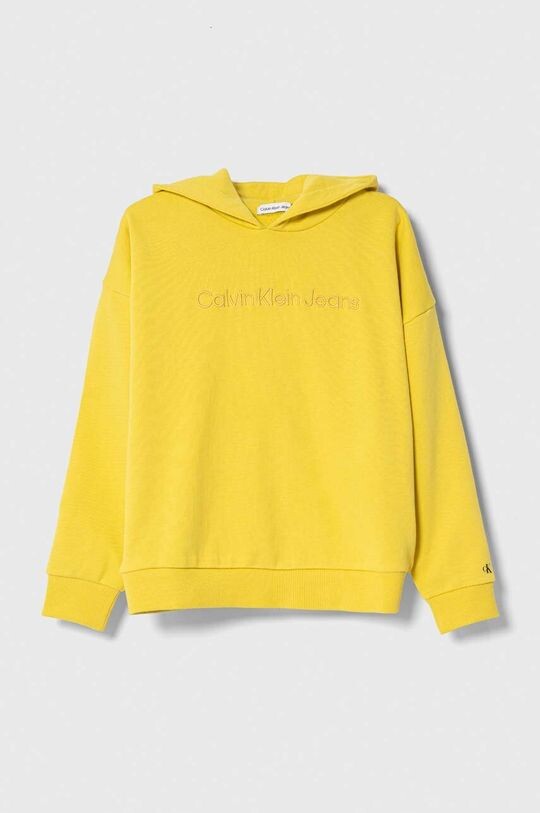 

Детская хлопковая толстовка Calvin Klein Jeans, желтый