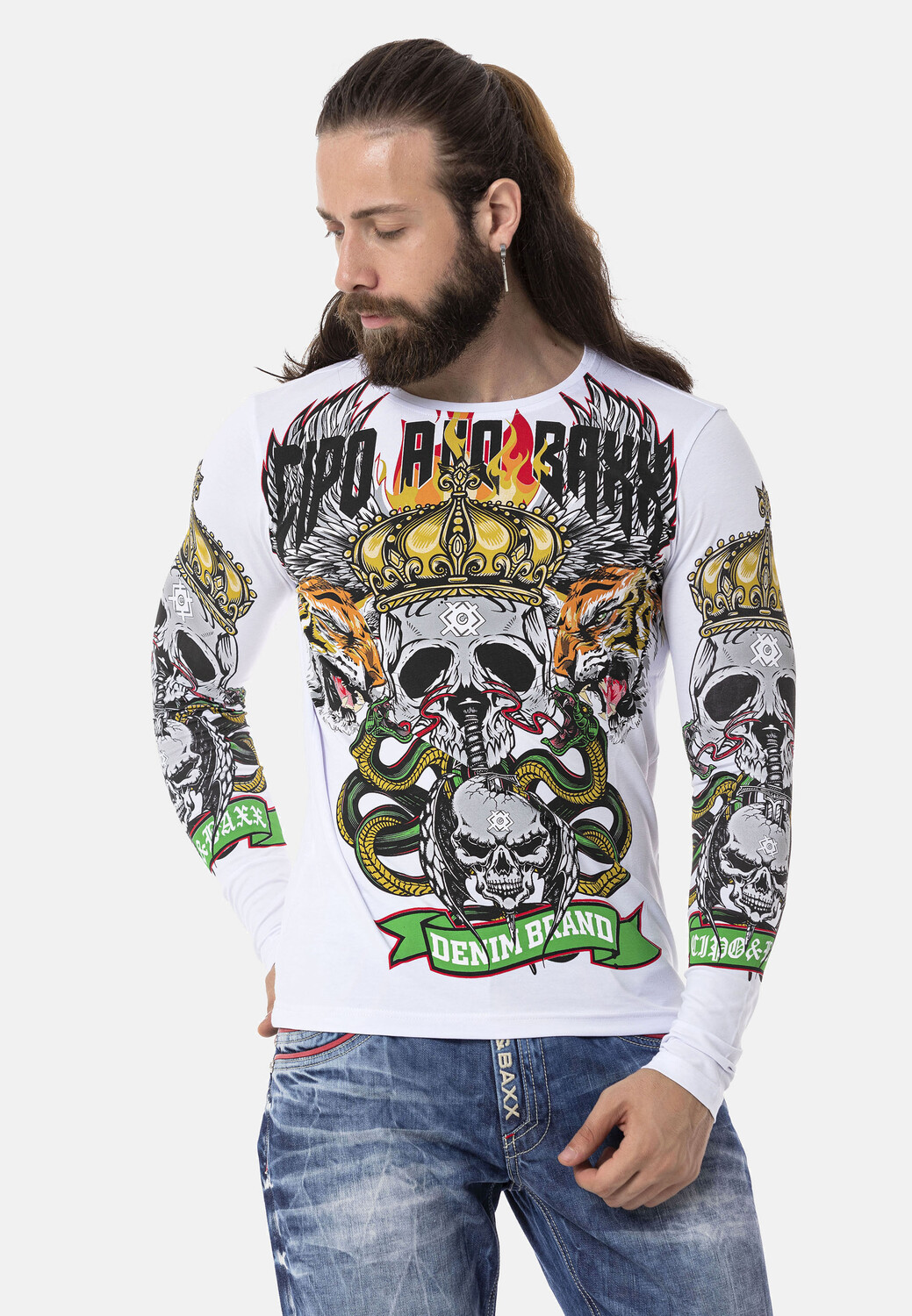 

Лонгслив Cipo & Baxx Langarmshirt, белый