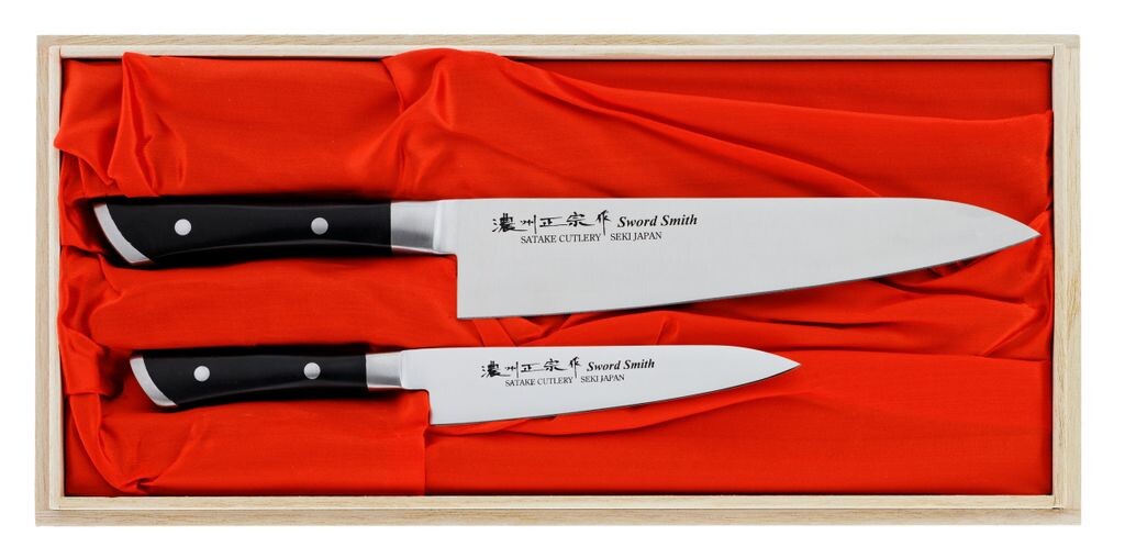 

Набор Satake Hiroki из 2 универсальных ножей + Boss HG8341W Satake Cutlery MFG.Co.,LTD, черный