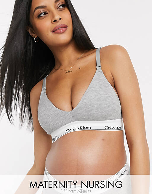 

Серый хлопковый бюстгальтер для кормления Calvin Klein Modern